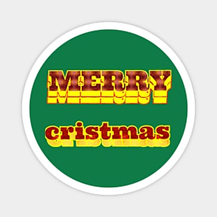 MERRY christmas text art design. Magnet